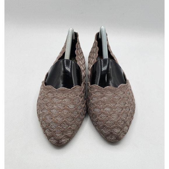 Skechers Womens Cleo Honeycomb Flats Size 6 Taupe Woven Stretch Cushioned 44882 - Picture 3 of 13